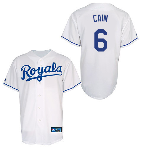 Lorenzo Cain #6 Youth Baseball Jersey-Kansas City Royals Authentic Home White Cool Base MLB Jersey
